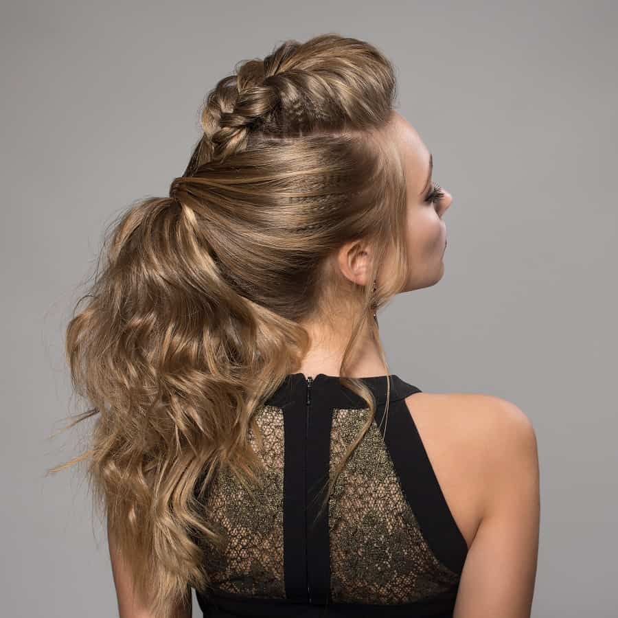 layered ponytail with braid