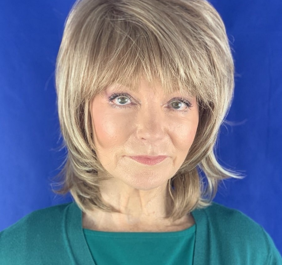 layered shaggy bob for women over 60