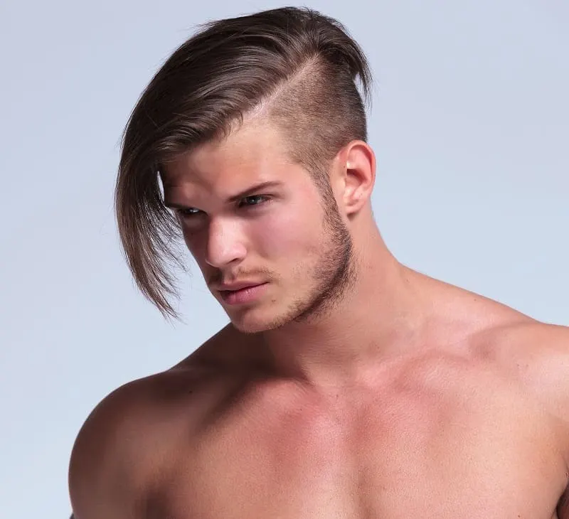 layered side swept undercut for guys
