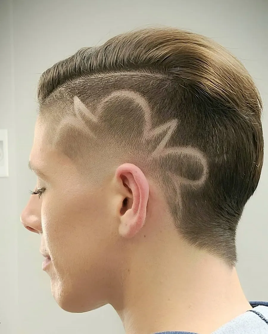 layered undercut with design for men