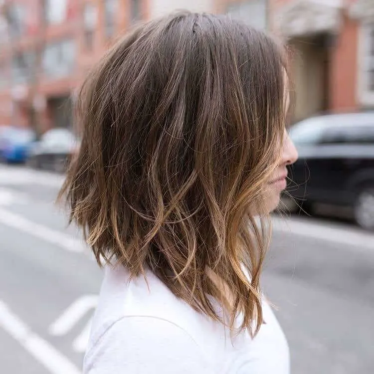 Choppy Layered Wavy Lob for Women