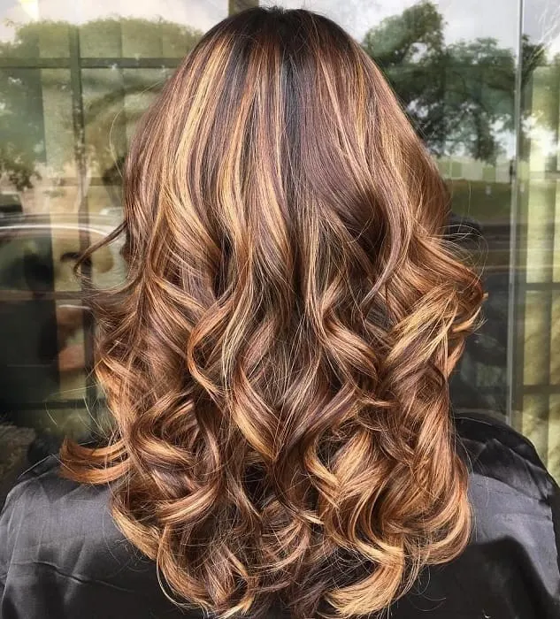 long layered spirals on wavy hair