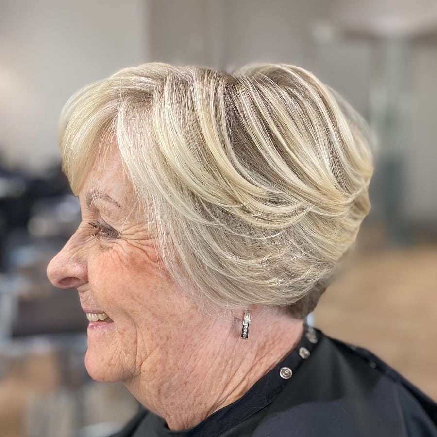 layered wedge haircut for women over 60