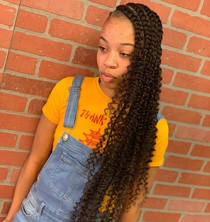 lemonade braids with curly ends