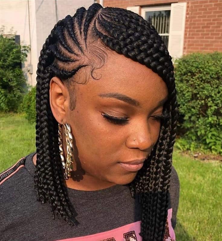 Lemonade Braids For Short Black Hair 