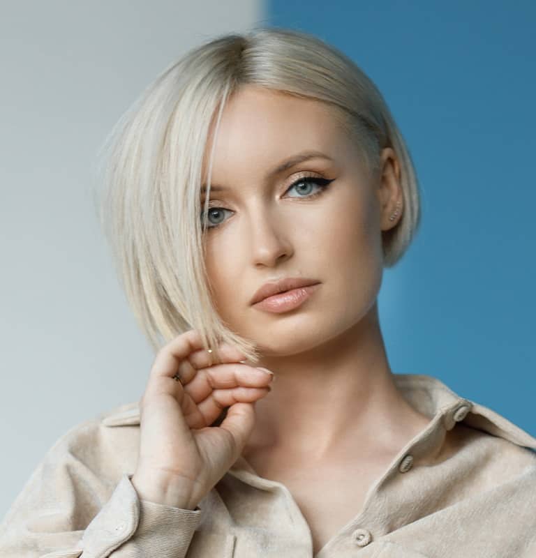 Short Ash Blonde 360 Lace Frontal Wig Highlight Human Hair Straight Bob  Wigs | eBay