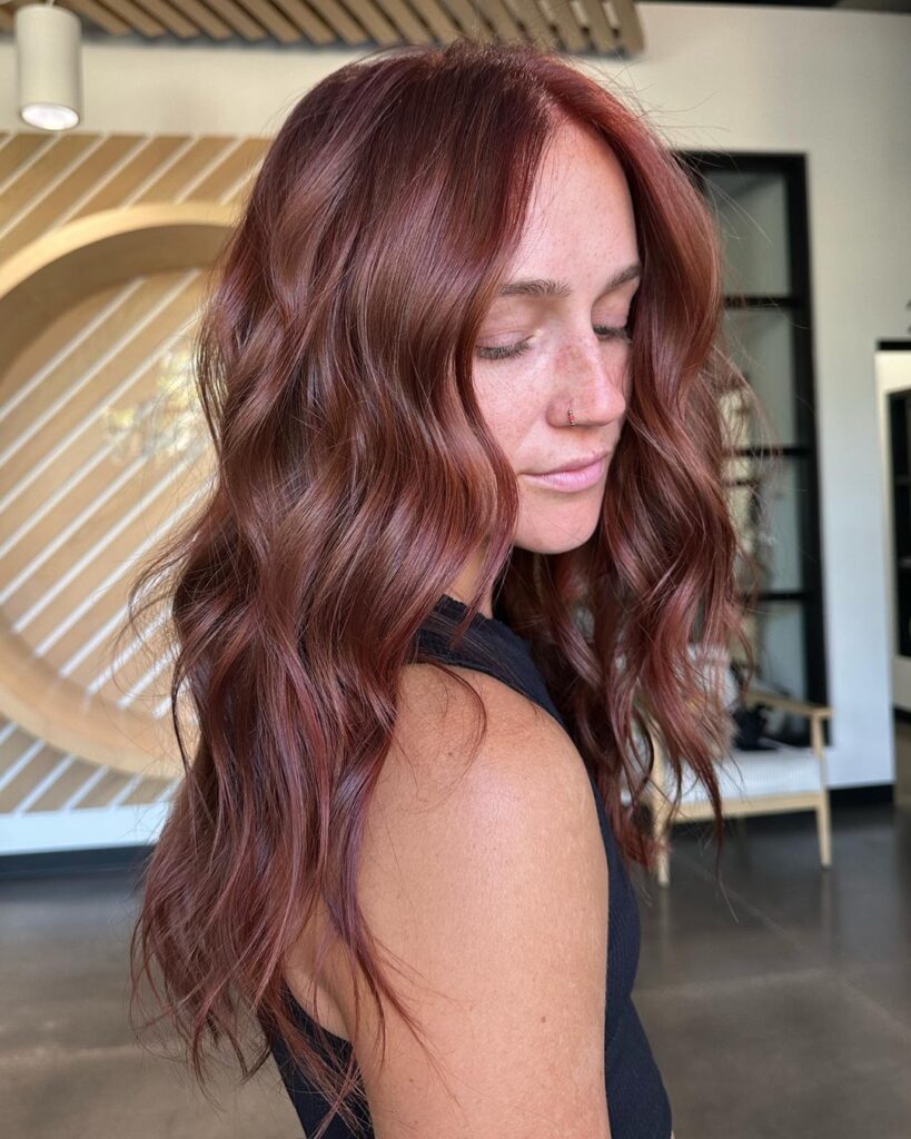 vibrant light maroon auburn hair