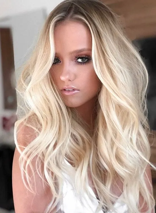Icy Blonde Wavy Hair for Blue Eyes