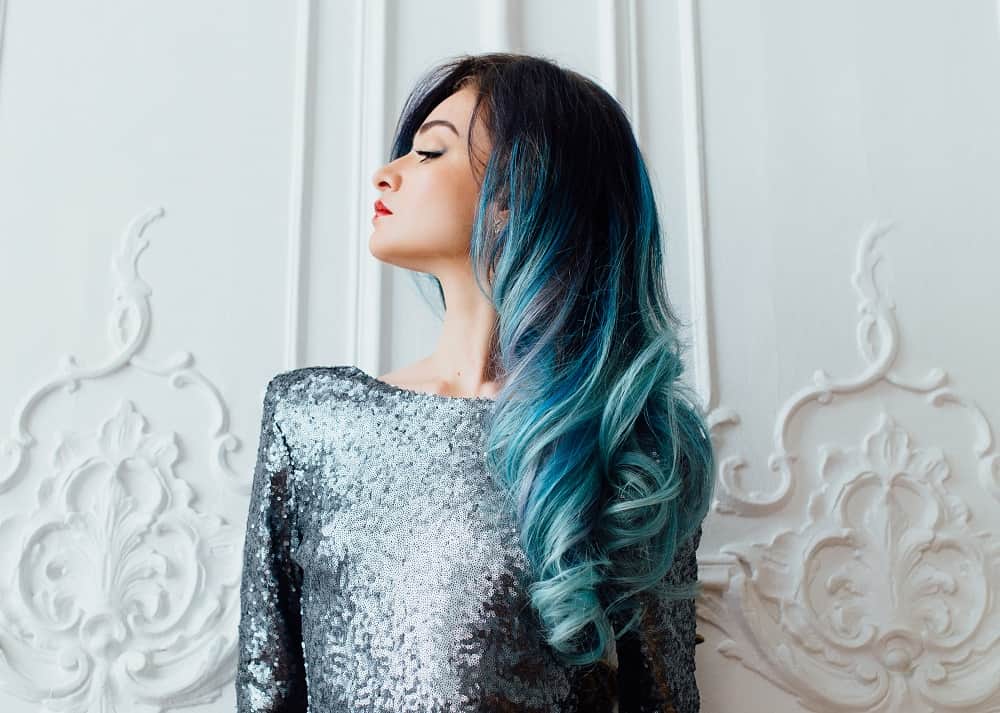 light blue balayage hairstyle
