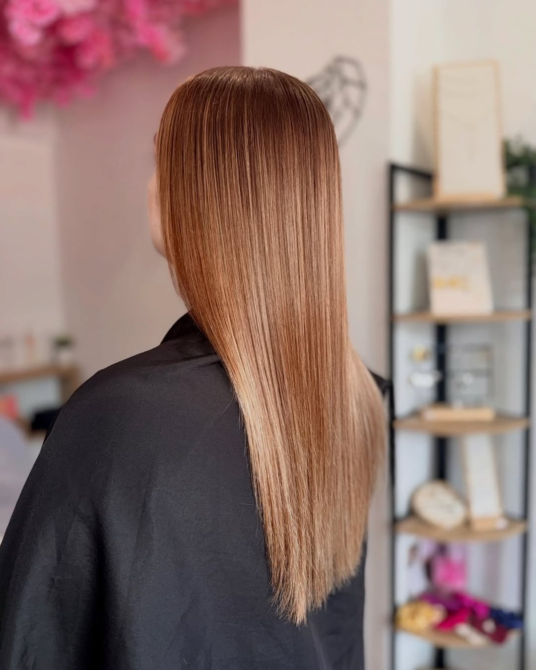 Long straight light butterscotch hair 