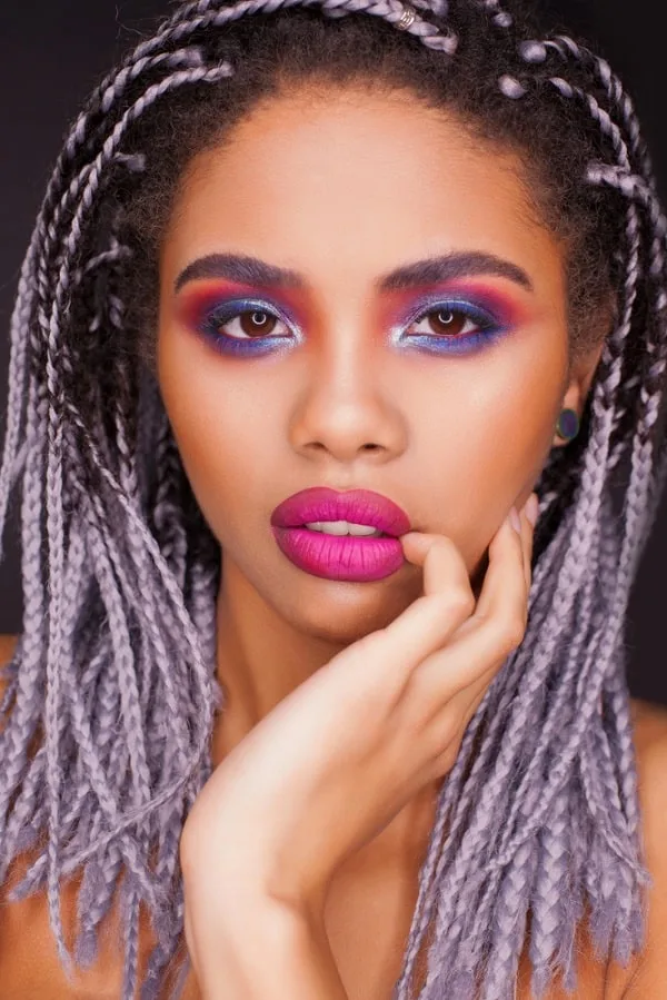 light purple box braids