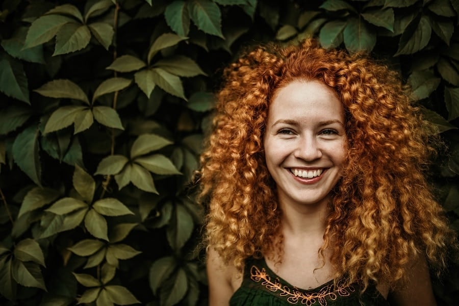 light red curly hair