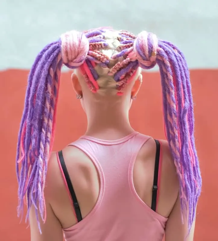 light violet hair color on dreadlocks hair