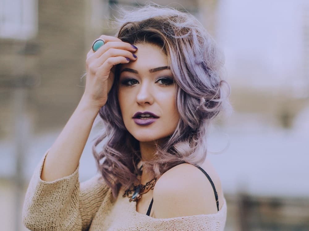 lilac balayage hairstyle