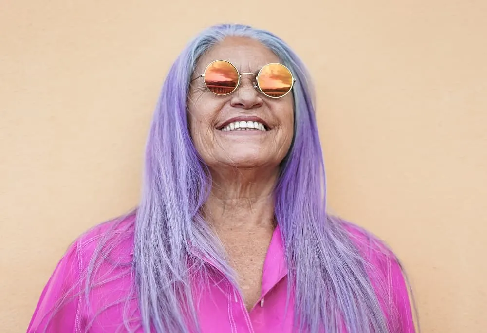 lilac hair color for older women