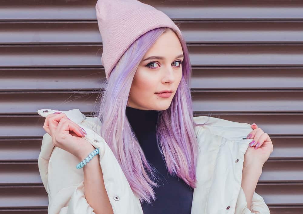 lilac highlights hairstyle