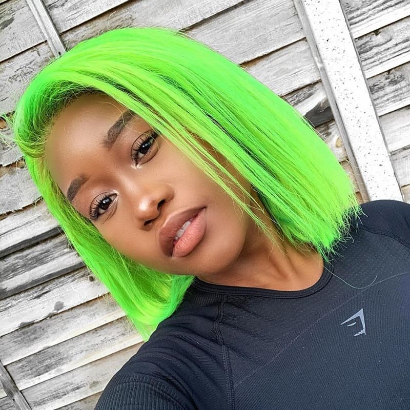 lime green hair for black girls
