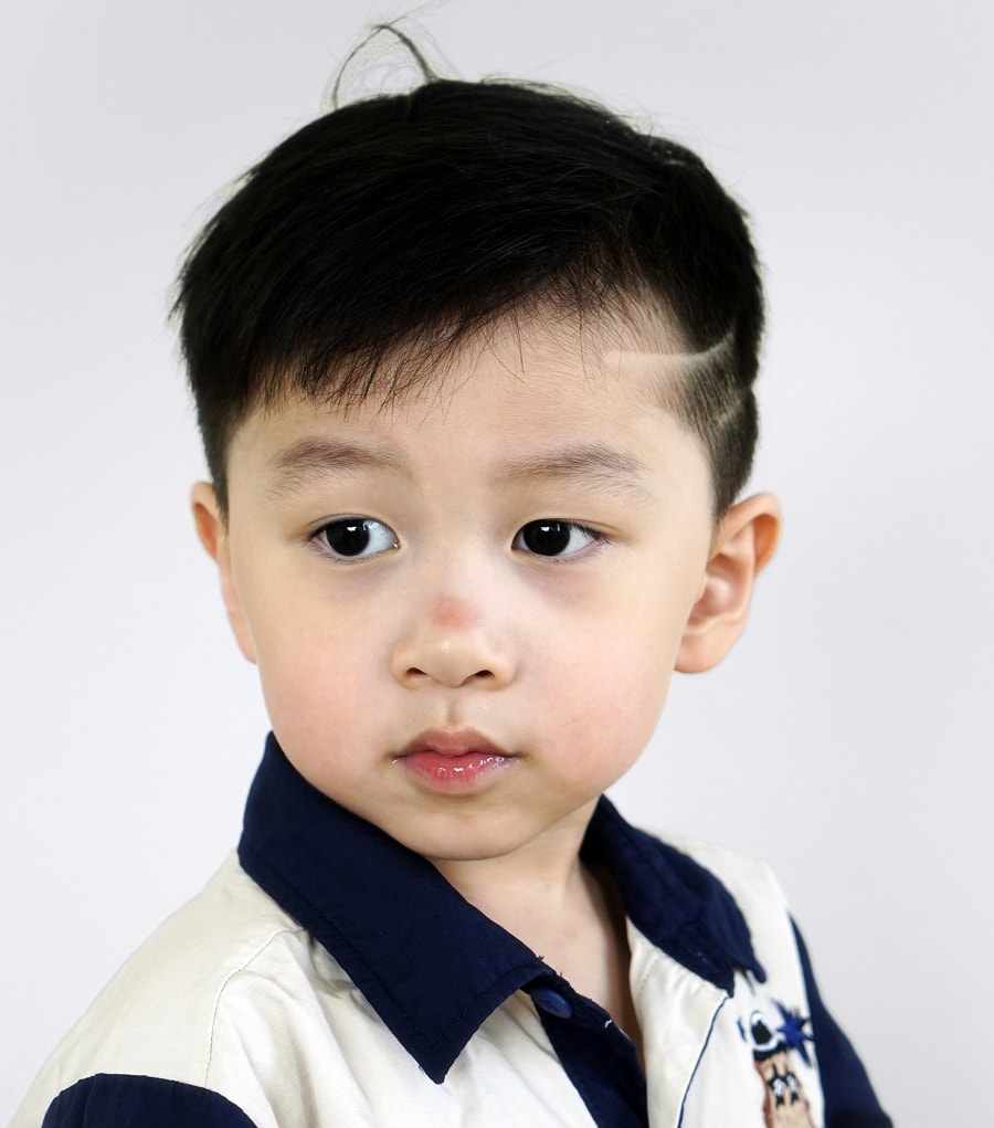 little Asian boy with straight hair