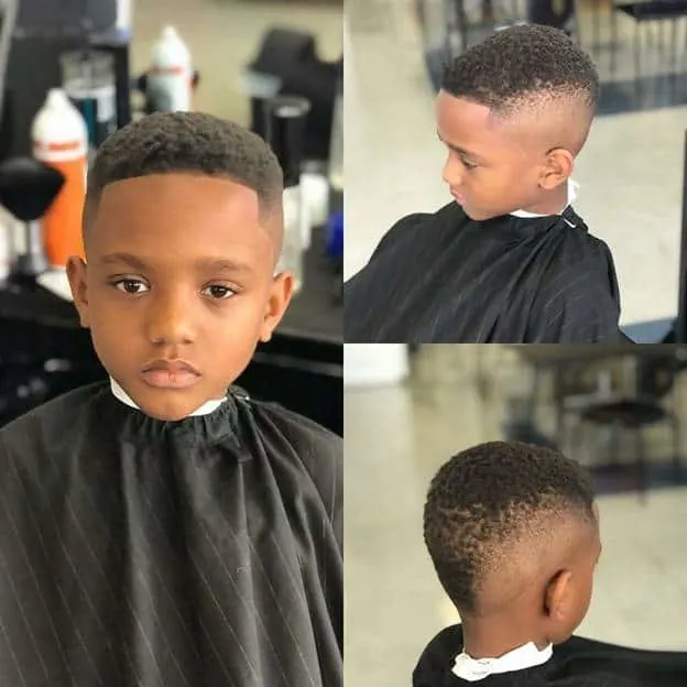 little black boy mohawk with temple fade