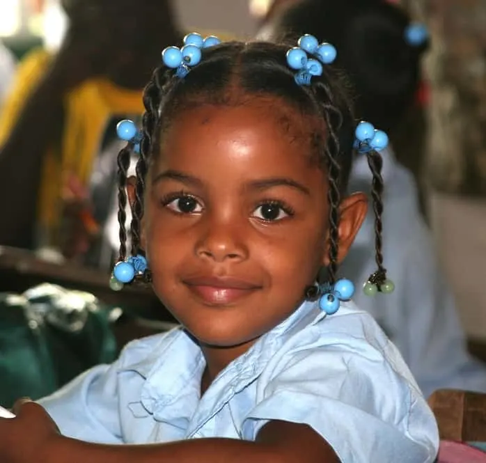 little black girl's hairstyle with beads