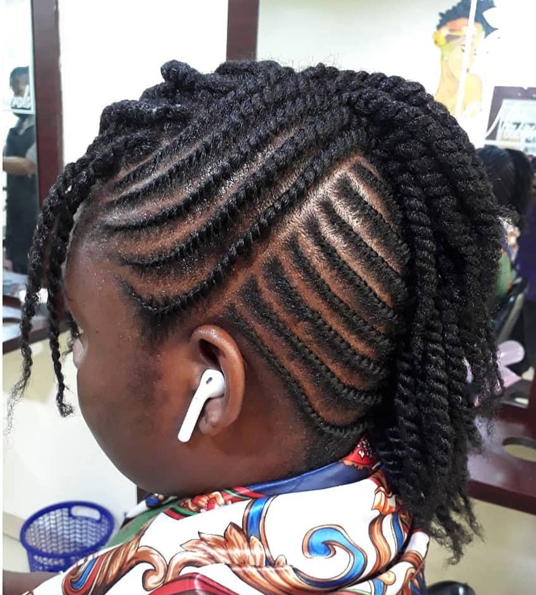 flat twist mohawk updo for little girl