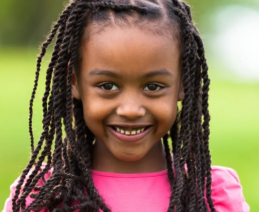 little black girl with long twists for school