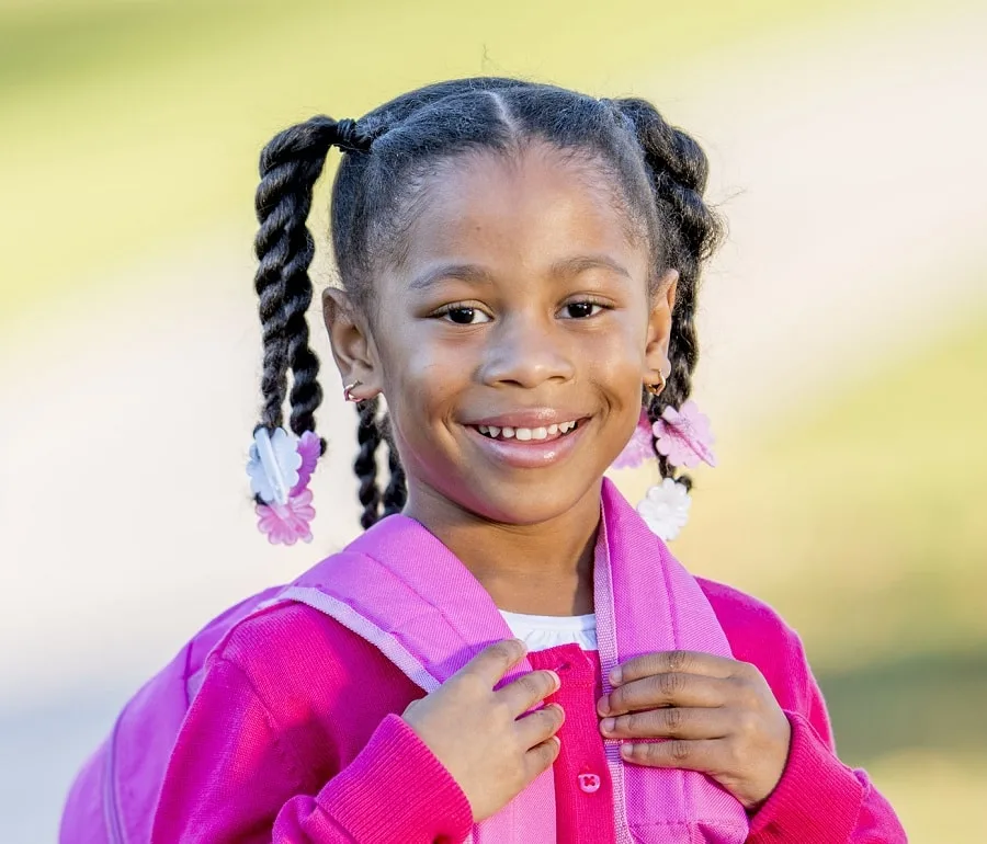 little black girl's natural hairstyle for school