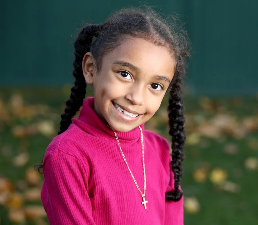 little black girls school hairstyle with braids