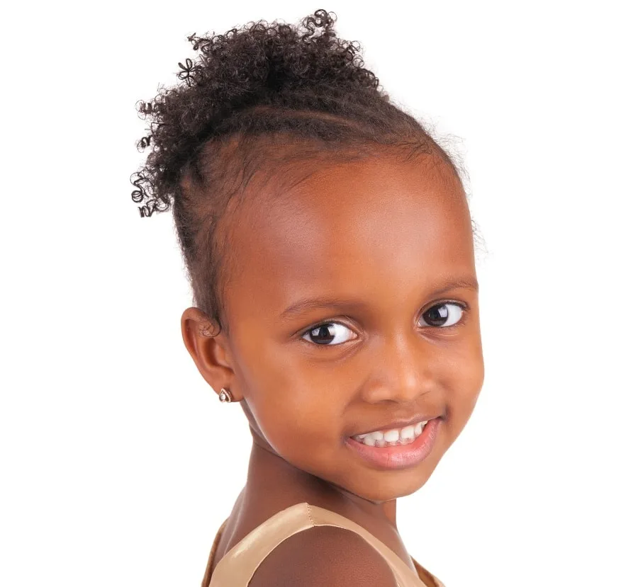 little black school girl with cornrows
