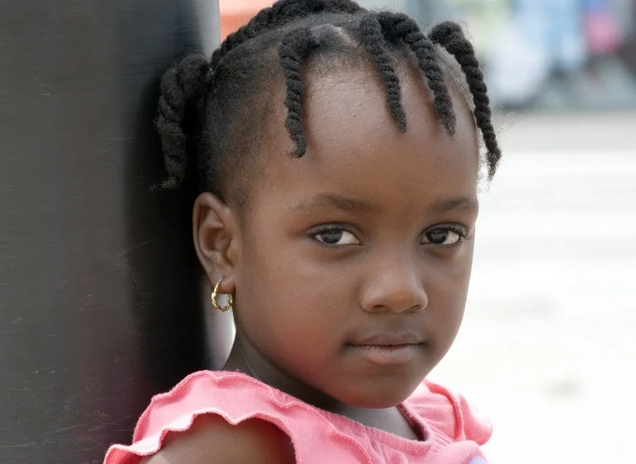 little black school girl with twists hair