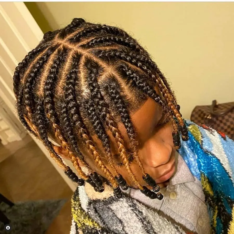 little boy braids with beads