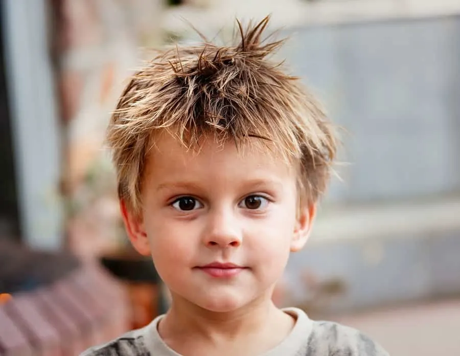 messy hairstyle for little boys