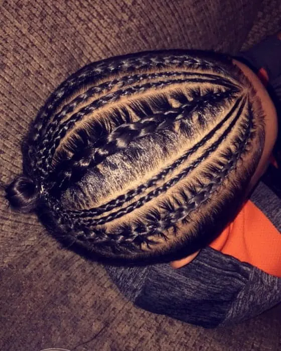 cornrow man bun for little boys