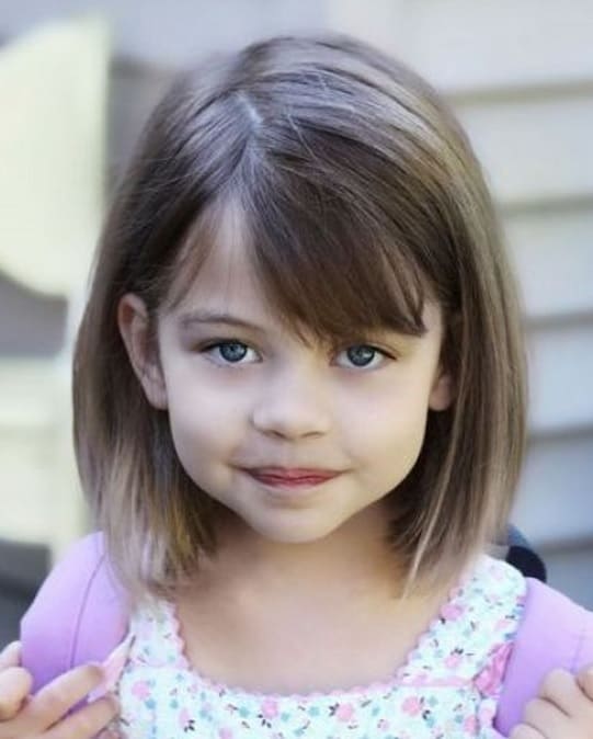 bob haircut with bangs little girl