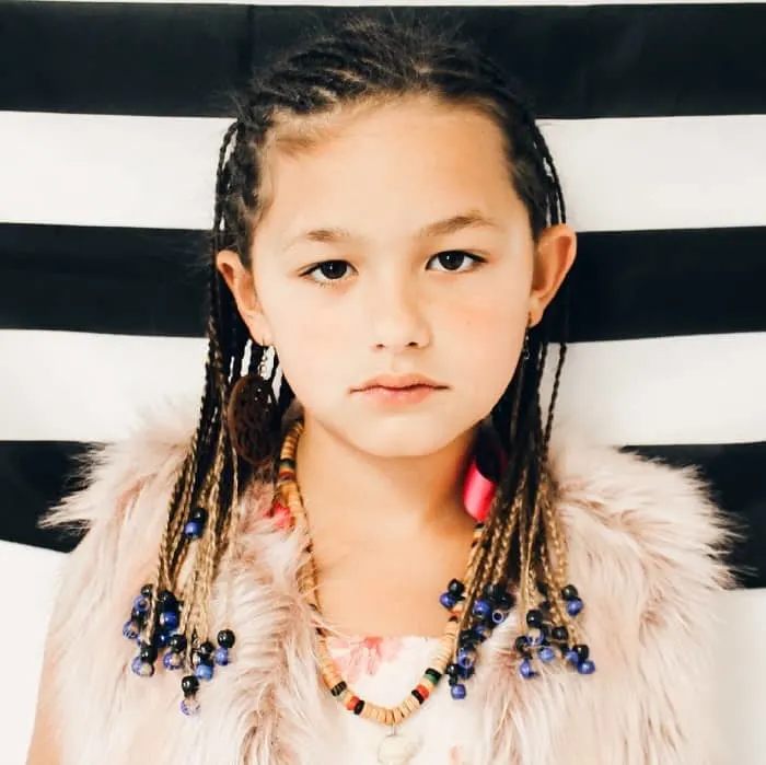 cornrow braids with beads for little girl 