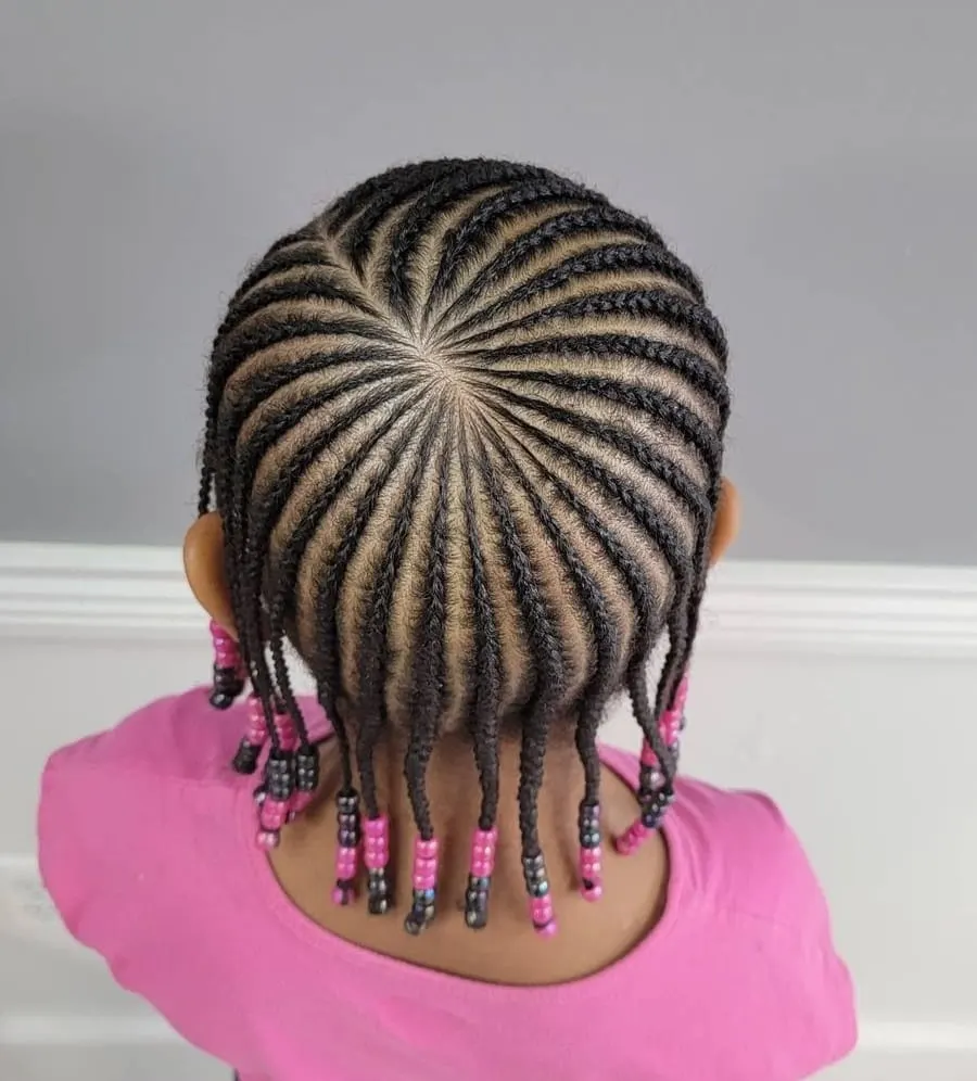little girl braids with beads