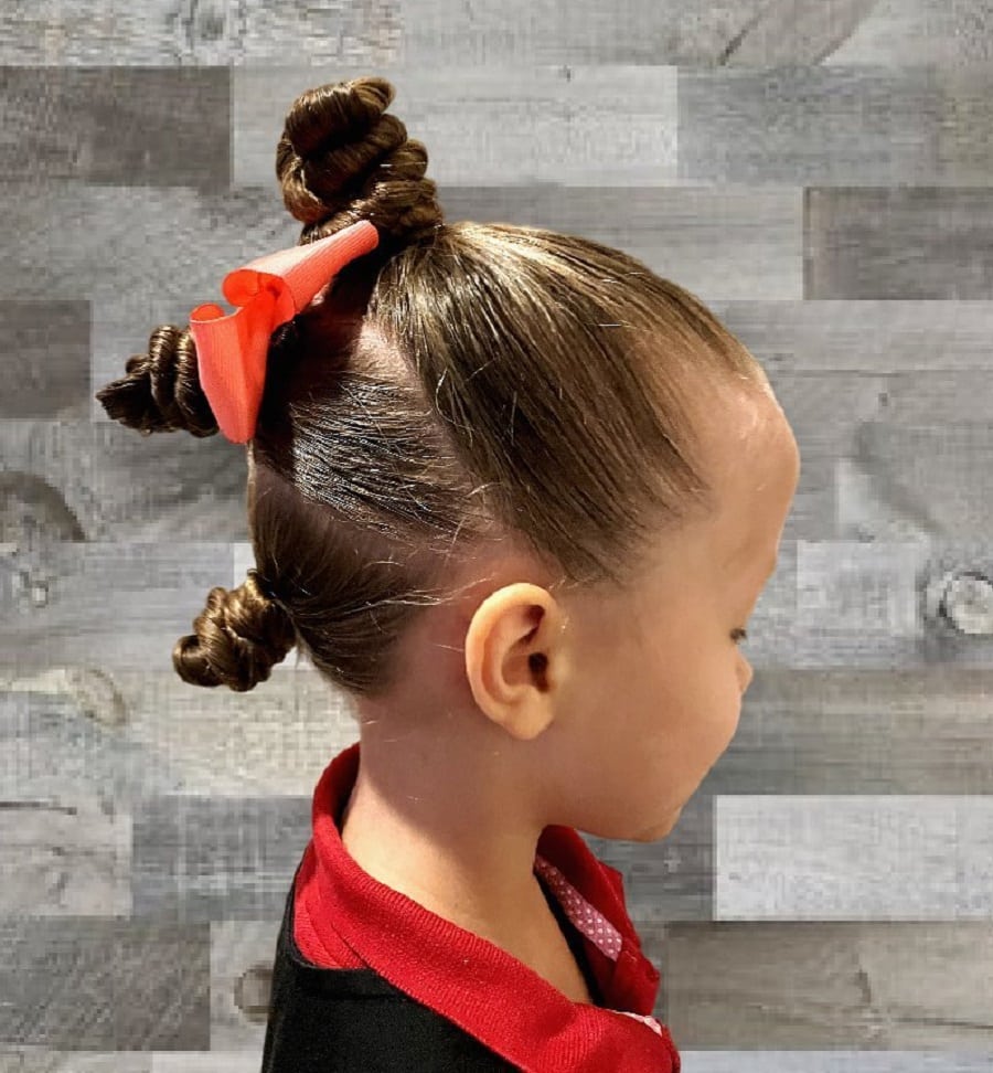 little girl mohawk with bow accents