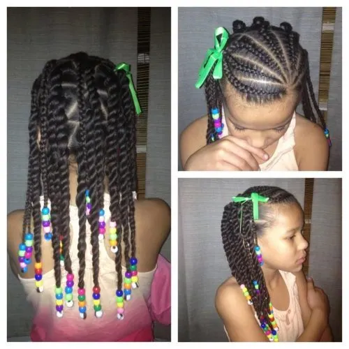 Caramel Highlights braided hair for girl