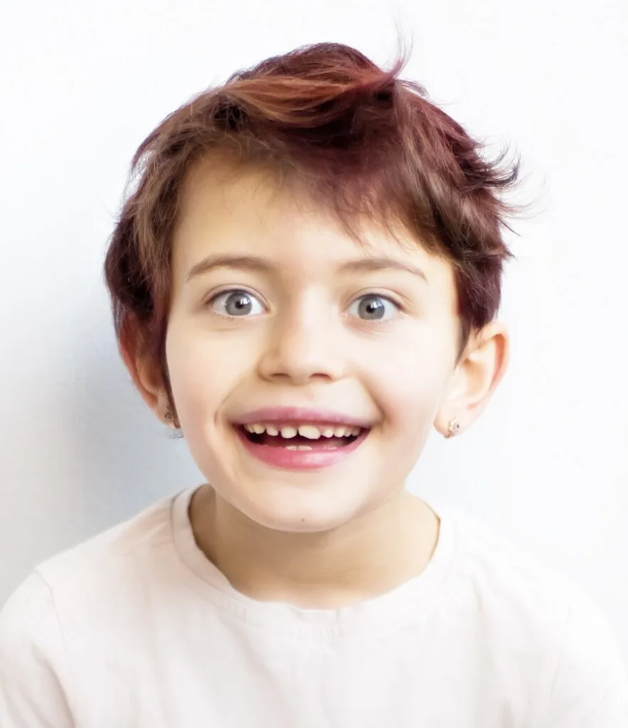 little redhead girl pixie cut