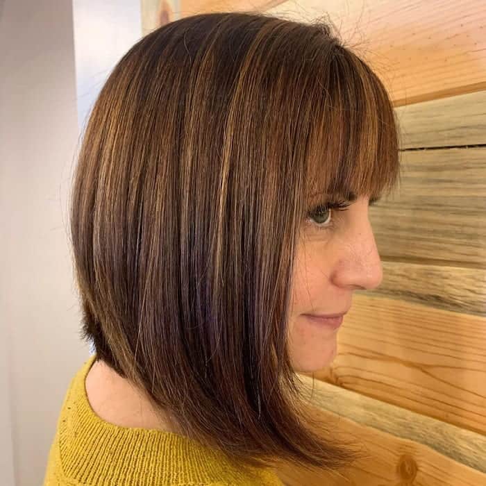 Long A-Line Bob with Bangs