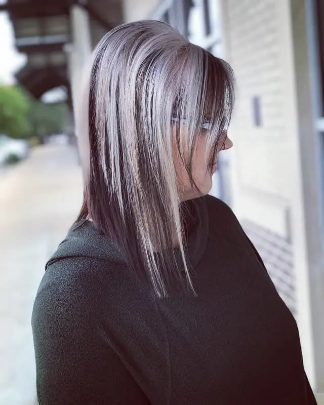 long angled bob with layers