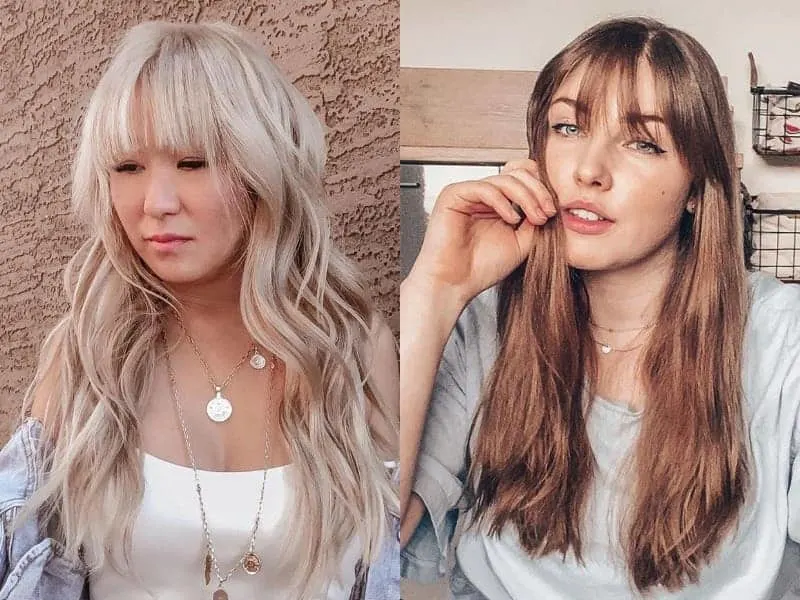 Long Bangs for Round Face