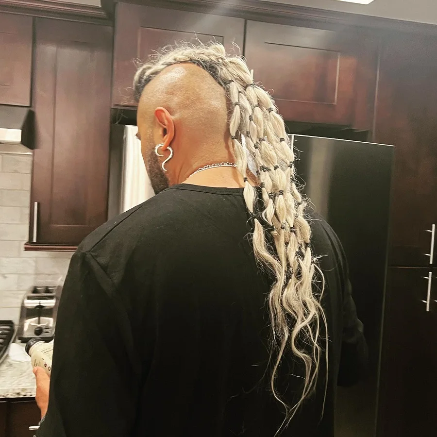 men's long blonde hair with shaved sides