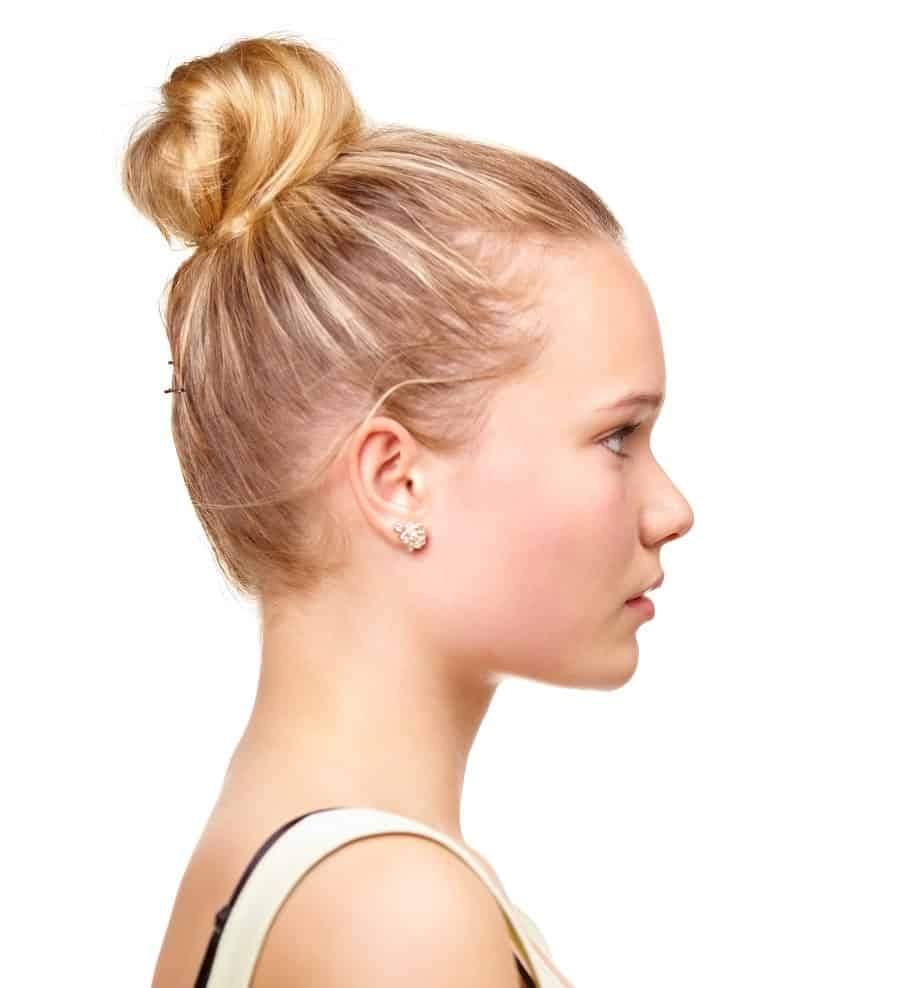 long blonde hair updo