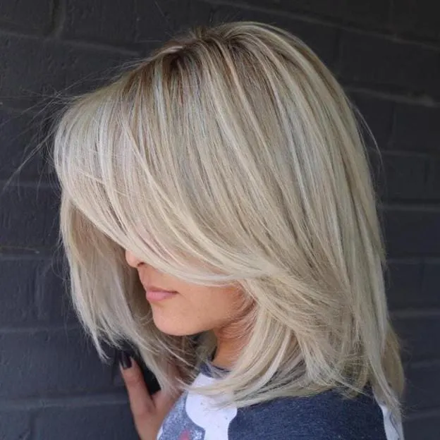 Long Bob with Flowy Side Bangs