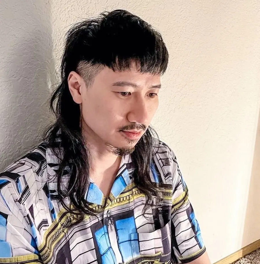 long bowl cut mullet for men