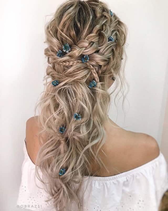 long hair braid for wedding