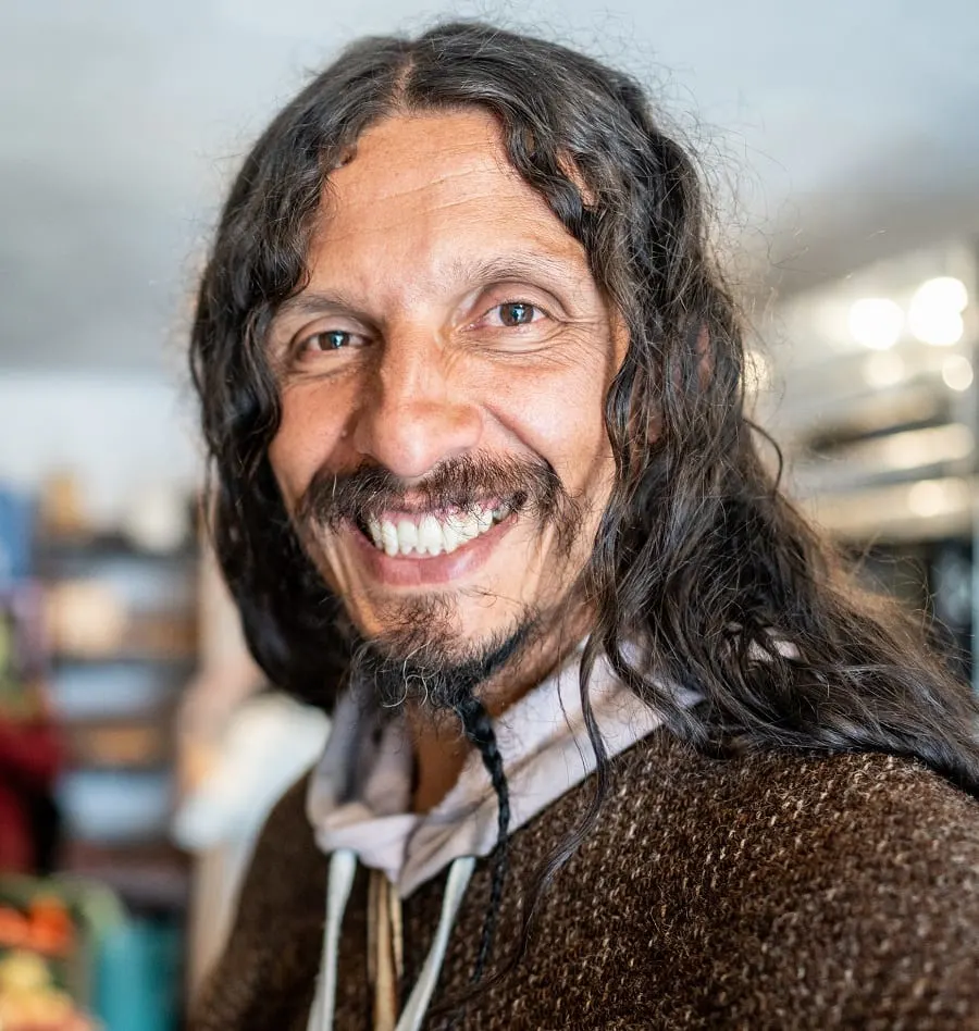 long braided goatee beard