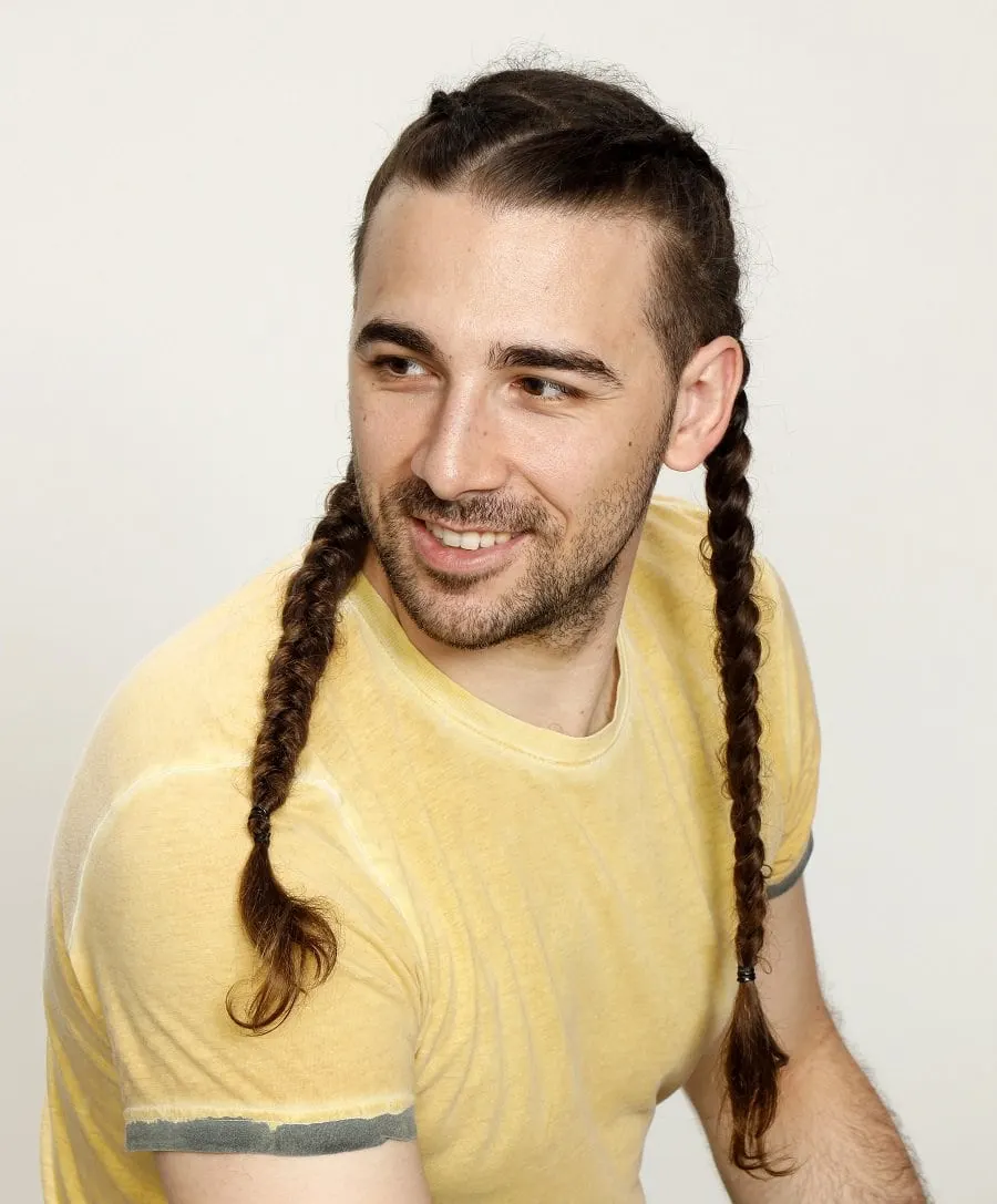 long braids for man with thick hair