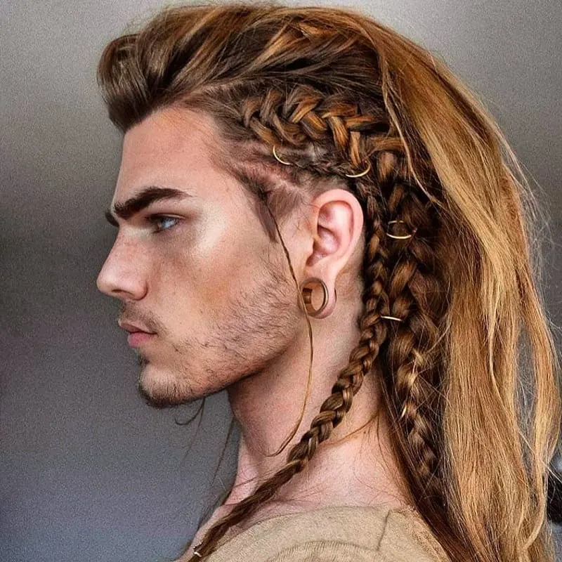 long braids for men with blonde hair